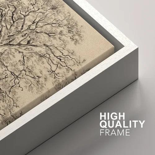 Vista 258 de SIGNFORD - Set de obras de arte en lienzo enmarcado para pared, ilustraciones abstractas de neblina del desierto en tonos neutros beige y marrón