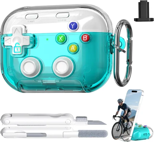 Vista 51 de RFUNGUANGO AirPods Pro Funda Transparente TPU Suave Transparente Blanco