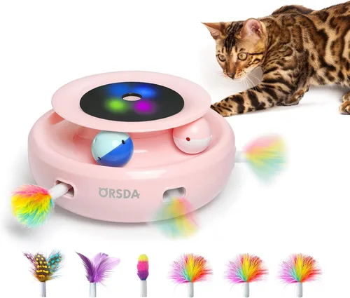 Vista 12 de ORSDA 6 PIEZAS Plumas de Repuesto SOLAMENTE Juguetes Interactivos para Gatos