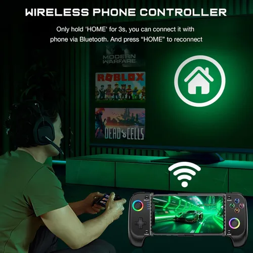 Vista 7 de Wireless Phone Controller for iPhone/Android No Deadzone, Mobile Gaming Controller Support Xbox Game Pass, Steam Link, GeForce Now, Call of Duty