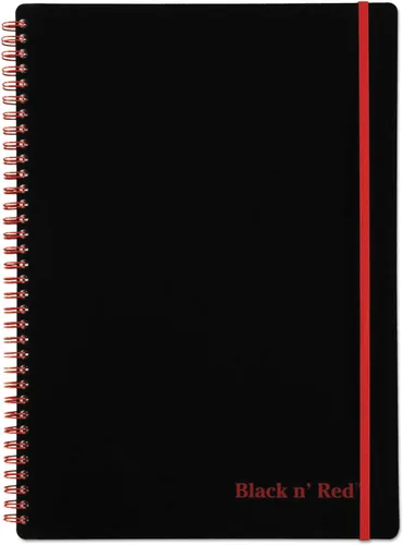 Vista 4 de Black n' Red cuaderno, diario de negocios, 11-3/4" x 8-1/4", 70 hojas, rayado, papel Optik, aplicación Scribzee, cubierta de polímero flexible