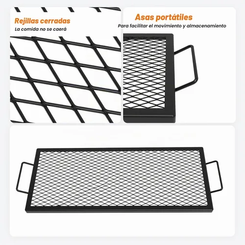 Vista 4 de onlyfire - Rejilla rectangular resistente con diseño de marcas en X