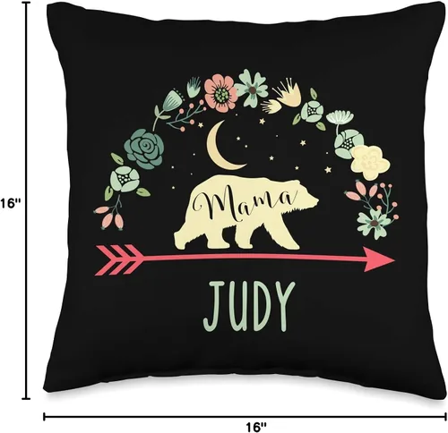Vista 4 de Mama Bear Judy Name Gifts Judy Name Gift Personalizado Mama Bear Home Decor Throw Pillow 16x16, Multicolor