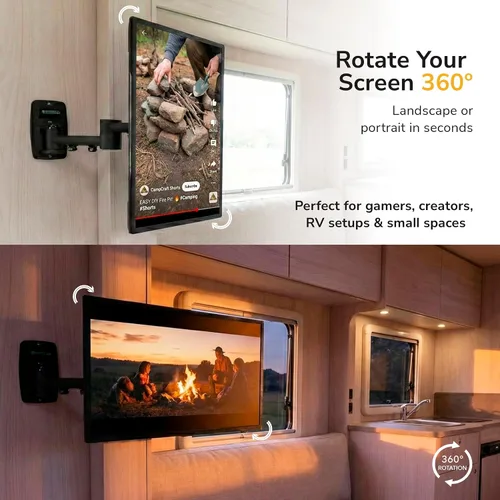 Vista 10 de Mount-It! Soporte de pared para televisor LCD con movimiento e inclinación completos Negro