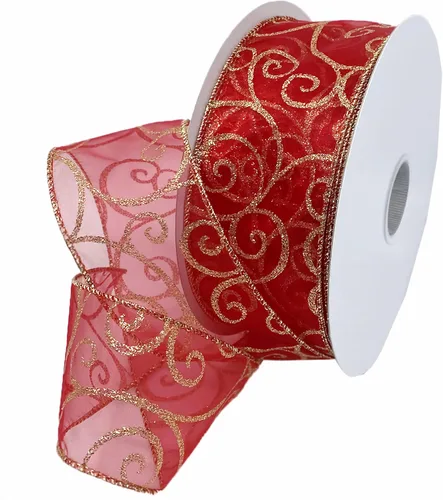 Vista 16 de Morex Ribbon Cintas transparentes con purpurina con espiral, cinta navideña para manualidades y decoraciones de Navidad, envoltura de regalos, 1.5