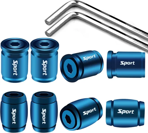 Vista 15 de Dsycar Paquete de 8 tapas de vástago de válvula de neumático de bloqueo con sello de goma, tapas de vástago de válvula de aluminio antirrobo