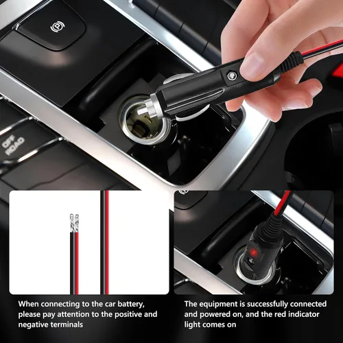 Vista 2 de LUITON Adaptador de corriente de radio Cb de 2 pines, enchufe de alimentación de repuesto fusionado de 12 V con cables, adaptador de corriente