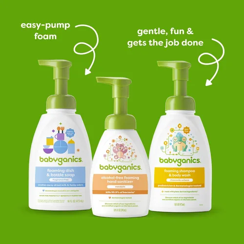 Vista 4 de Champú y jabón corporal Babyganics, 16 onzas (paquete de 3), el empaque puede variar, 3, 3