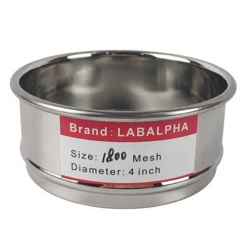 Vista 6 de LABALPHA Bandeja para tamices de laboratorio con tapa, 4'' de diámetro, acero inoxidable 304