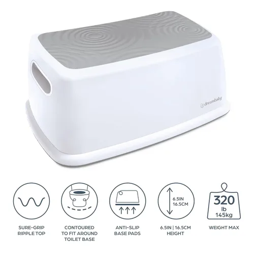Vista 4 de Dreambaby Taburete para niños y adultos, ayuda de entrenamiento con escalones antideslizantes de agarre seguro, soporta hasta 320 libras para niños