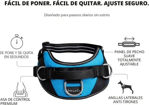 Vista 4 de ShawnCo Arnés esencial para perro, chaleco sin tirones para mascotas con 3 clips de correa, sin estrangulamiento, reflectante, ajustable y Camuflaje