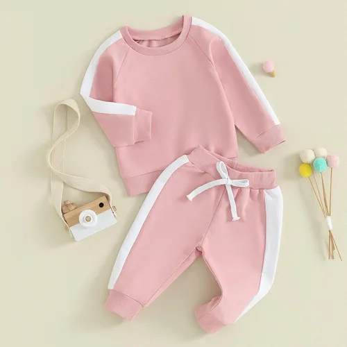 Vista 2 de Fernvia Ropa para bebé niña de 3, 6, 9, 12, 18 y 24 meses, conjuntos de sudadera de manga larga + pantalones
