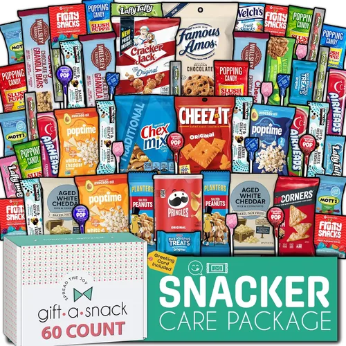 Vista 18 de Gift A Snack - Caja de aperitivos paquete variado de dulces + tarjeta