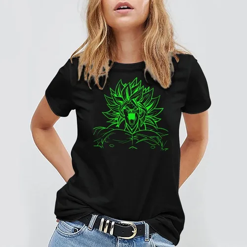 Vista 4 de Saiyajin Broly - Camisetas casuales para hombre, manga corta, unisex, cuello redondo, camisetas para jóvenes y adultos