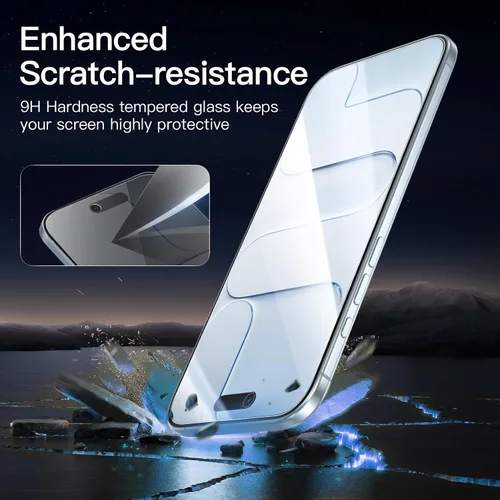 Vista 5 de NEW'C Paquete de 3 protectores de pantalla de privacidad para iPhone Air/iPhone 17 Air (6.5 pulgadas), película de vidrio templado antiespía