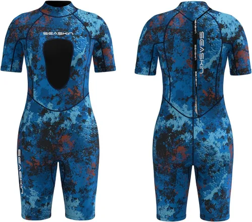 Vista 6 de Seaskin Shorty - Traje de neopreno para mujer, 0.118 in de neopreno de camuflaje