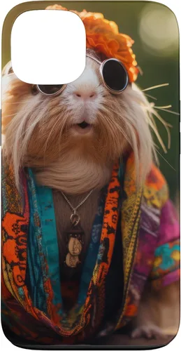 Vista 7 de iPhone 16 Boho Hippie Sunglasses Guinea Pig Case