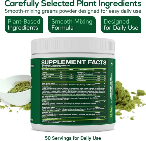 Vista 8 de Boost UltraGreens Super Greens Powder - Espirulina orgánica, pastos y antioxidantes Superalimento premium para energía diaria Desintoxicación