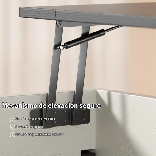 Vista 4 de Vabches Mesa de centro elevable de 35.4 pulgadas con almacenamiento, mesas de centro cuadradas