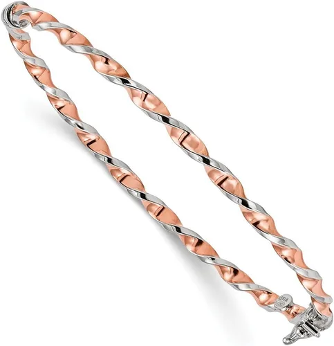 Vista 7 de ICE CARATS Pulsera de plata de ley 925 con bisagras de 0.118 pulgadas en tono rosa, joyería fina para mujer, regalos para ella, Plata de ley