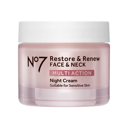 Vista 7 de No7 Restore & Renew Crema de Noche Multiacción para Rostro y Cuello - Crema Facial Antienvejecimiento con Péptidos de Colágeno - Ácido Hialurónico