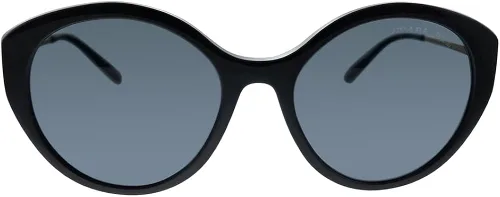 Vista 2 de Prada PR 18XS 1AB5Z1 - Gafas de sol redondas de plástico negro lentes polarizadas grises Negro 55-19-145