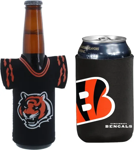 Vista 21 de Soporte aislante para latas y botellas de fútbol americano enfriador de bebidas Huggie (Nueva Orleans (Saints) - Negro) Nueva Orleans (Santos)