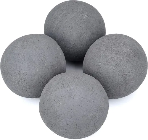 Vista 11 de Stanbroil Paquete de 12 bolas de cerámica, bolas mixtas de 4 tamaños para chimenea, accesorio moderno para chimenea interior o exterior, hogueras