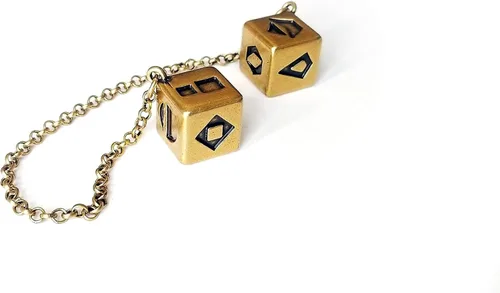 Vista 3 de Dados de metal real Lucky Sabacc - Han Solo (oro antiguo)