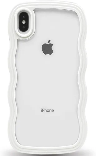 Vista 133 de Anuck Funda para iPhone 13 Pro con borde ondulado, diseño trasero transparente, agarre antideslizante, forma de marco rizado ondulado, a prueba