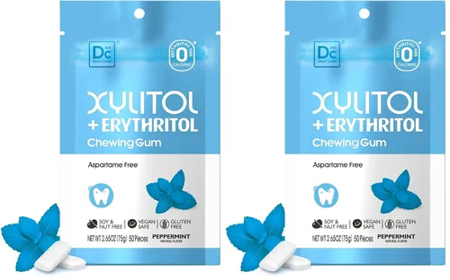 Vista 12 de DC24 DAILY CARE Goma de mascar sin aspartamo y sin azúcar, xilitol con eritritol, baja en calorías, sin azúcar, goma de mascar con sabor a fruta