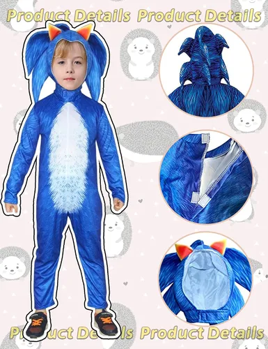 Vista 5 de Cuecutie Kids Costume Halloween Boys Suit Cartoon Cosplay Jumpsuit Outfits with Headgear Gloves 3-9T