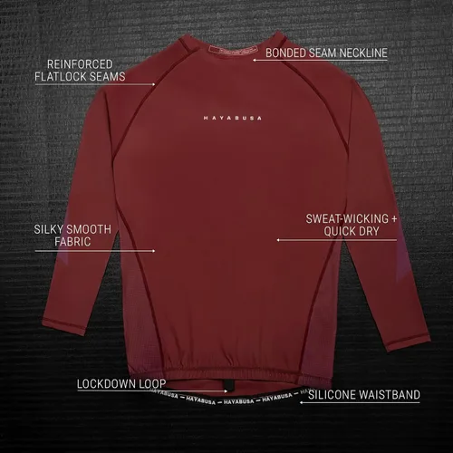 Vista 7 de Hayabusa Protector de erupción BJJ de manga larga para hombre