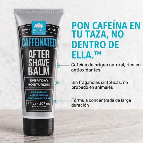 Vista 2 de Loción con cafeína para después de afeitarse marca Pacific Shaving Company, 3 oz, paquete de de 1