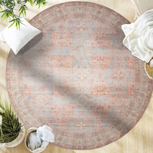 Vista 99 de GLN Rugs Traditional Collection - Alfombra de felpilla lavable a máquina, tradicional lavable, antideslizante, alfombra de felpilla de pelo corto
