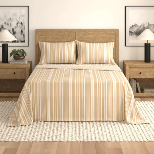 Vista 11 de Great Bay Home - Juego de sábanas y fundas de almohada estampadas, 3 piezas, tamaño individual, de microfibra con estampado floral - Sábanas