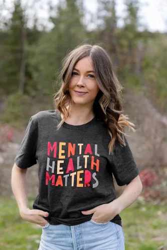 Vista 3 de Camisa de salud mental para mujer, terapeuta y psicóloga, camisetas inspiradoras con gráficos motivacionales, regalos