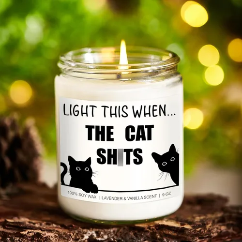 Vista 4 de Younift Velas, regalos para amantes de los gatos para mujeres y hombres, divertidos regalos para el día de la madre, regalos de cumpleaños