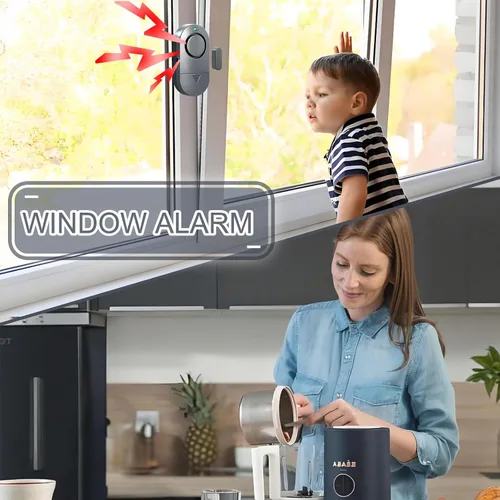 Vista 4 de Sensores de alarma de ventana, campanillas de puerta de 120 dB para tienda, alarmas de ventana y puerta para seguridad de los niños (paquete de 10)