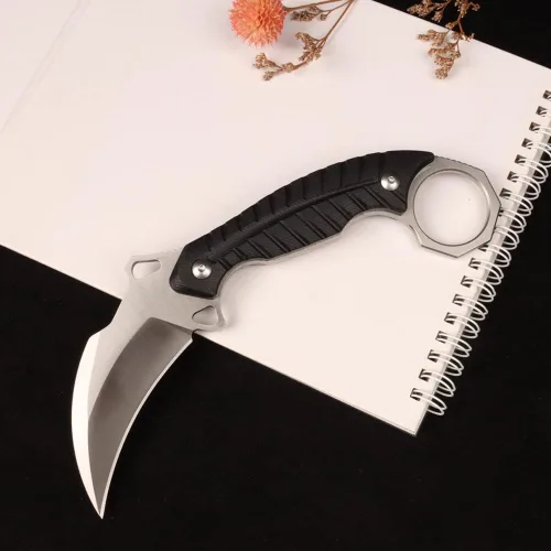 Vista 3 de MASALONG diseñado al aire libre táctico camping cuchillo de garra para su gran mano kni254 (hoja de plata)