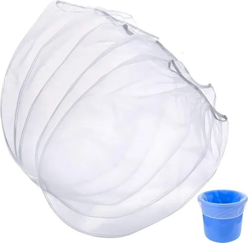 Vista 17 de Boao Bolsas de filtro de pintura, bolsas de filtro de pintura de malla fina blanca, filtro de cubo desechable para pintura, jardinería, protección