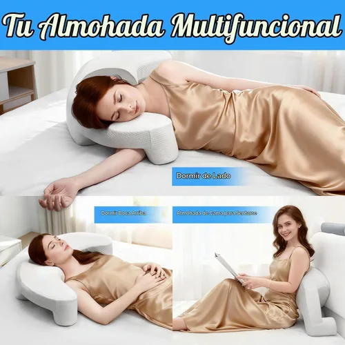 Vista 7 de Almohada para dormir de lado con canal de brazo para alivio del dolor de hombros, cuello y manguito rotador, almohada cervical de espuma