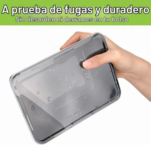 Vista 2 de AIFUSI Paquete de 50 recipientes para preparación de comidas, lonchera desechable, recipientes lavables con tapas, caja Bento de plástico