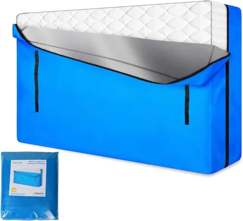 Vista 11 de Bolsa de colchón MorTime para mudanza y almacenamiento, bolsa de almacenamiento de colchón con cremallera y 8 asas de transporte resistentes