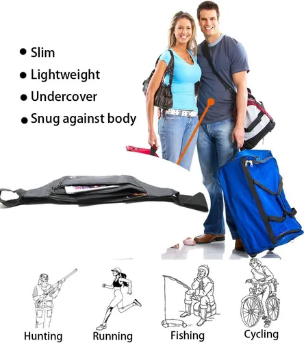 Vista 67 de Bolsa de cintura ultrafino con ranuras c/visualización para tarjeta de crédito, para deportes, aire libre, correr, caminar, viajes.