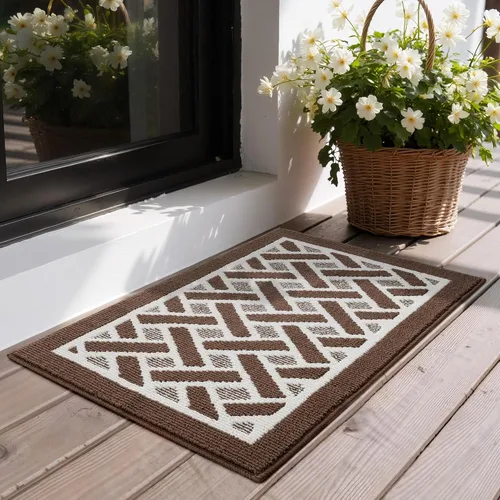 Vista 28 de GRANNY SAYS Tapete para puerta, de 32 x 20 pulgadas, tapete de bienvenida para exteriores, antideslizante, absorbe la suciedad para la entrada