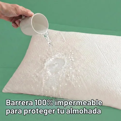 Vista 3 de Fundas protectoras de almohada impermeables de 20 x 26 pulgadas, funda de almohada con cremallera, juego de 2 fundas de almohada de tamaño estándar