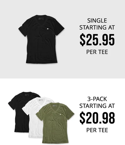 Vista 4 de INTO THE AM - Camisetas de cuello en V para hombre, ultra suaves y modernas.