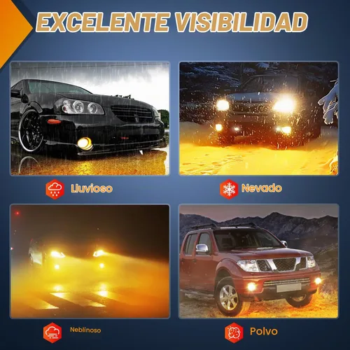 Vista 4 de Conjunto de luces antiniebla Nilight Compatible con Nissan Maxima 2000 2001 Sentra 2002 2003 y Frontier 2004 Xterra Lámparas de lente ámbar