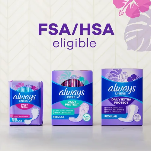 Vista 10 de Always Daily Fresh Thin Liners, absorción regular, protectores de braga sin perfume, 864 unidades, paquete de 4